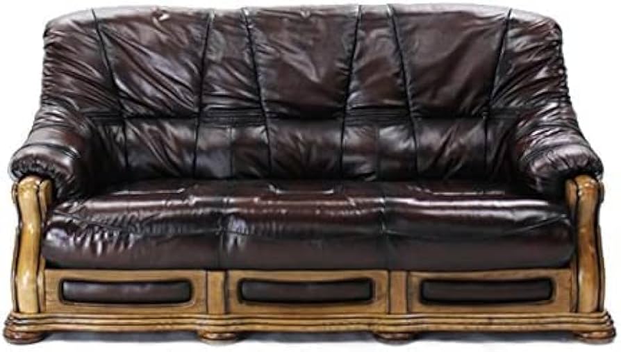 Amazon｜クラシックソファ アンティーク調 総本革 完成品 天然木